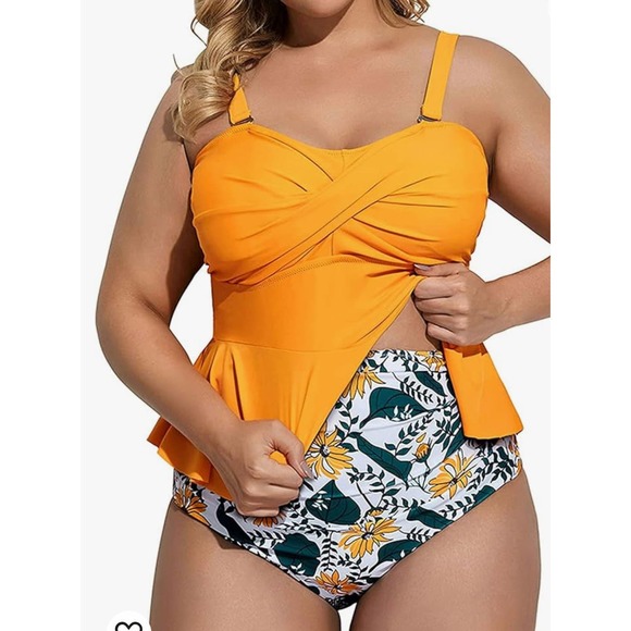 NWT Daci 2 piece plus size with tankini tummy control bottom. Size 20w. - Picture 2 of 5